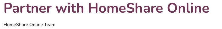 Partner With HomeShare Online